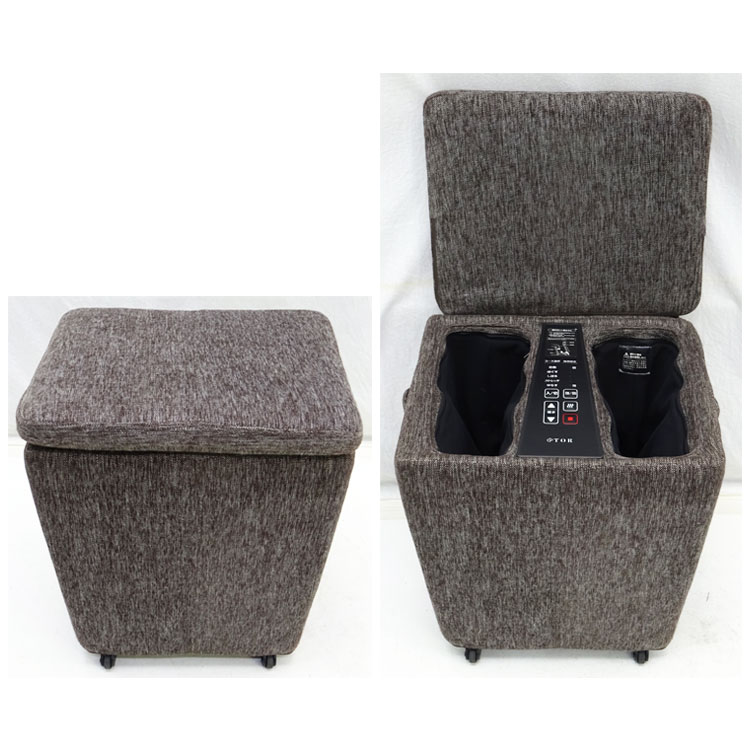 【中古】ATEX(アテックス)TOR マッサージスツール ムーブ AX-HPT371br ブラウン 2021年発売モデル Francfranc × ATEX Direct 限定カラーオシャレ ヒーター内蔵 カバー洗濯可 ふくらはぎ 足裏 足首(1745)