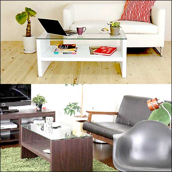 （セール クーポン割）【送料無料】ガラステーブル 収納テーブル合成樹脂化粧合板 8mm強化ガラス 【耐..