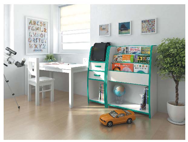 （月末 ）ランドセルラック 日本製 完成品 収納 ラック キッズ ランドセル入れ 絵本ラック 本箱 2段 引出し 2杯 本棚 兄 kagusabu-10004820 オーダーラック本棚通販Room’s サンプル画像3