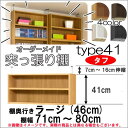 (お買い物マラソン)突っ張り棚(タフ) 幅71~80 奥46cm用 Type41 高さ48~57cm 日本製 オーダーラック ラックがサイズオーダーできる 収納 木製 大容量 薄型 省スペース・収納家具 本収納 2段 収納棚 本棚 カラーボックス 棚