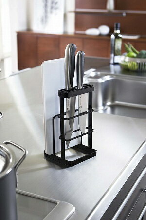 6776 カッティングボード＆ナイフスタンド タワー ブラック 雑貨 山崎実業 06776 [205154]