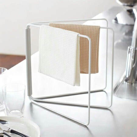 7979 ふきん掛け 折り畳み布巾ハンガー スリム プレート ホワイト 雑貨 山崎実業 07979 [227946]
