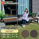 雨に強い人工木 ウッドデッキ 180×90cm+90×90cm(0.75坪) アジャスター付き 人工木製デッキ 人工木ウッドデッキ ウッドデッキタイル 縁台 おしゃれガーデンマスター 【送料無料】 山善/YAMAZEN/ヤマゼン 0818P