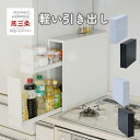 隠せる 隙間 調味料ラック 2段 幅13 奥行50 高さ48.4cm 引き出し スパイスラック スリム 大容量 コンロ横 キッチン収納 隙間収納 キッチンストッカー 燕三条 日本製 【送料無料】