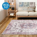 プリントラグ カメオ 190x190 ラグ カーペット 絨毯 プリントラグ 190 190 2畳 2帖 洗える ホットカーペット 床暖房 対応 滑り止め ズレにくい フランネル生地 萩原 【送料無料】(3)