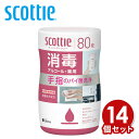 スコッティ ウェットティッシュ 消毒 アルコール 本体80枚×14個 【ケース販売】 指定医薬部外品 scottie ウェットティシュー お手拭き おてふき おしぼり 厚手 外皮消毒剤 大容量 ボトル まとめ買い 日本製 日本製紙クレシア 【送料無料】(3)