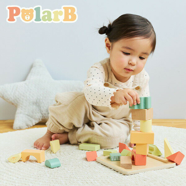 バニーシリーズ　つみきパズル/22ピース(対象年齢18ヶ月から) TYPR44290 つみき パズル ぱずる 重ねる 知育玩具 赤ちゃん ベビー 子ども プレゼント クリスマス 木製 ポーラービー Polar B 【送料無料】