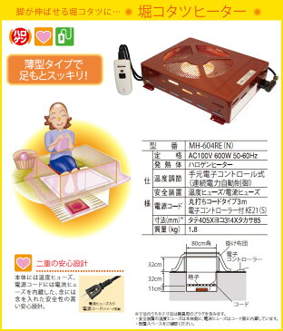 こたつ ヒーター 堀りごたつ ヒーター(薄型タイプ)電子リモコン MH-604RE(N) 掘りこたつヒーター 掘りコタツヒーター こたつヒーターユニット 交換用 取替え 炬燵 メトロ METRO 【送料無料】