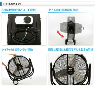 ナカトミ(NAKATOMI) 産業用送風機 ビッグファン (床置風洞扇)75cm羽根 BF-75V 【送料無料】