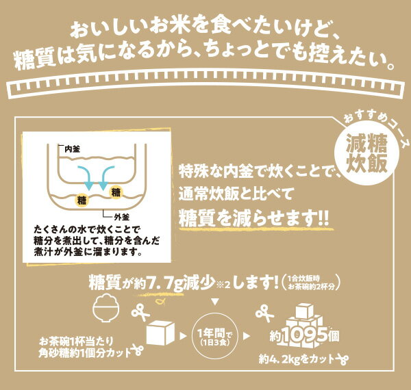 炊飯器 糖質カット炊飯器 マイコン式 マイコン式炊飯器 通常炊飯1-3合 減糖炊飯0.5-1.5合 糖質オフ 減糖 糖質制限 ダイエット 低糖質 糖質ダイエット 食事制限 健康 【送料無料】 山善/YAMAZEN/ヤマゼン