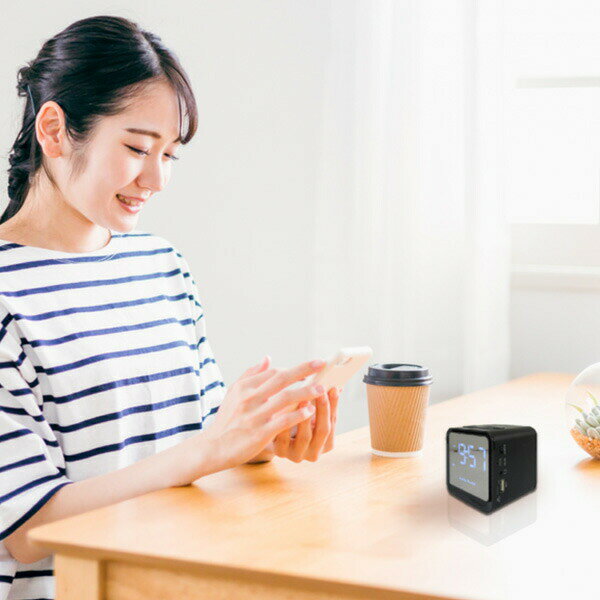 ミニスピーカー 時計機能 アラーム機能 クロックラジオ付き Bluetooth送受信機(切替式)付属 TMB-009BT スピーカー SDプレーヤー ブルートゥースプレーヤー Bluetooth プレーヤー ラジオ とうしょう 【送料無料】 kagustyle-10043915 e家具スタイル サンプル画像3