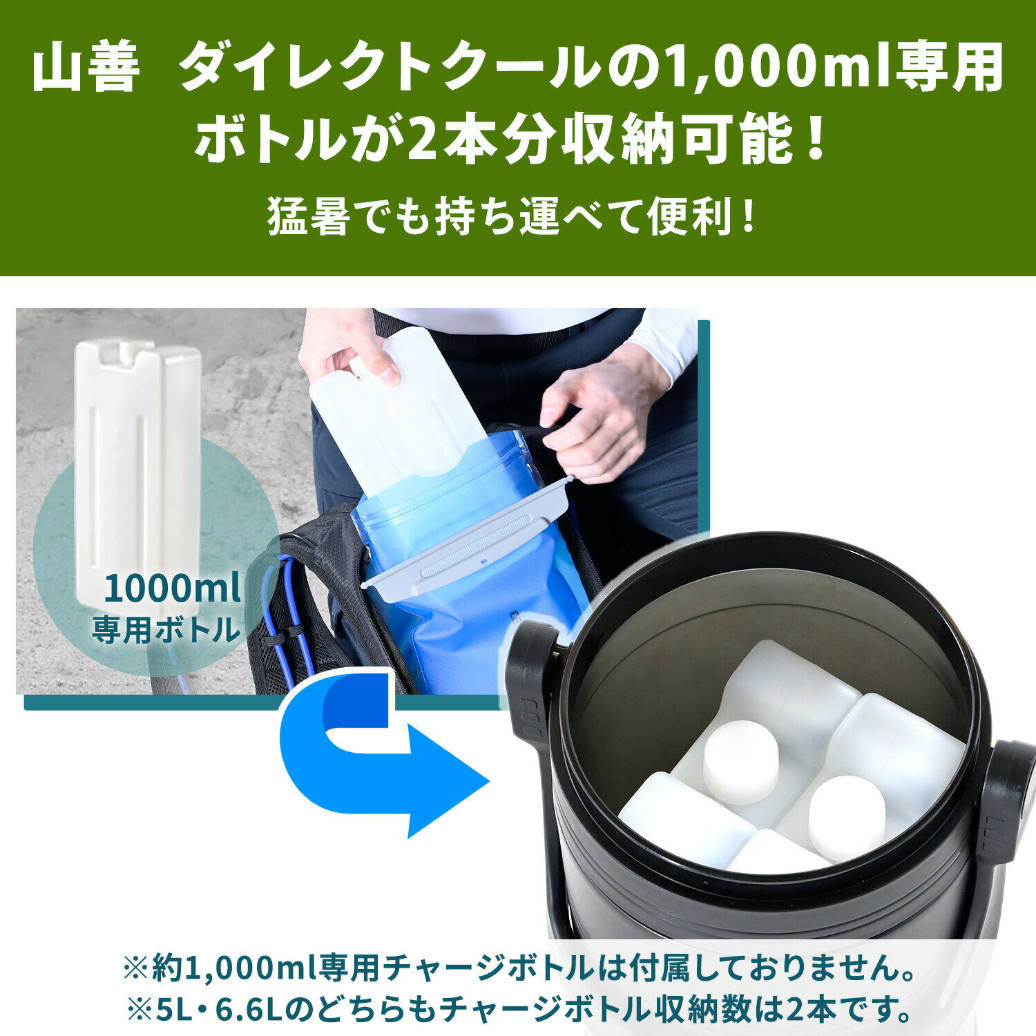 水冷服 ダイレクトクール専用 真空 アイスコンテナ 選べる2サイズ 5L 6.6L 猛暑 夏 炎天下 アウトドア キャンプ 氷 保冷 DCSC-5L DCSC-6.6L ステンレス ジャグ ボトルクーラー アイスペール 氷入れ アイスキーパー 山善 YAMAZEN 【送料無料】