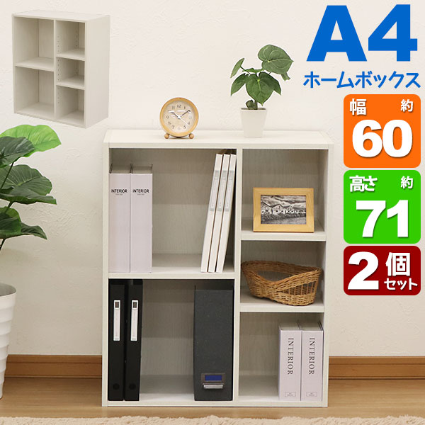 2個セット カラーボックス ワイド(2段＋3段) A4ファイル対応 B5ファイル対応 収納棚 幅60cm 奥行29.2cm..