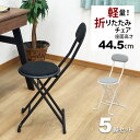 折りたたみ椅子 背もたれ付き 丸椅子タイプ(5脚セット) 幅33.5cm 奥行46.5cm 高さ75.4cm 座面高さ44.5cm 軽量 頑丈 耐荷重80kg 来客用 法事用 コンパクト収納 折りたたみチェアー 折り畳みチェア パイプ椅子 おしゃれ シンプル ブラック 黒 グレー 完成品 YSFO-0506