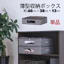 ベッド下収納 ふた付き 取っ手付き 幅46cm 奥行38cm 高さ13cm 衣類 収納ケース 中身が見える 収納ボックス 薄型 46×38 ベッド下 収納 おし...