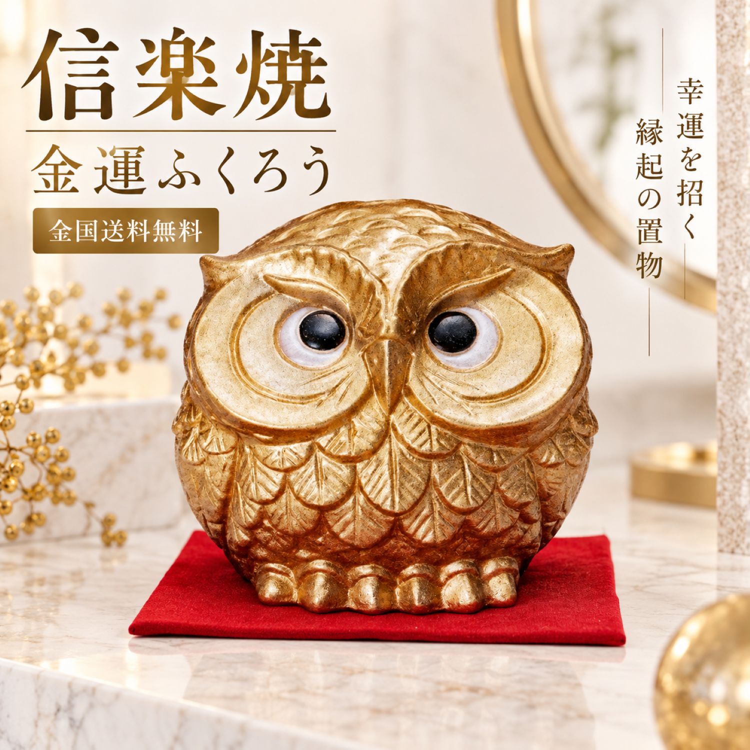 楽天市場】金運ふくろう 置物の通販