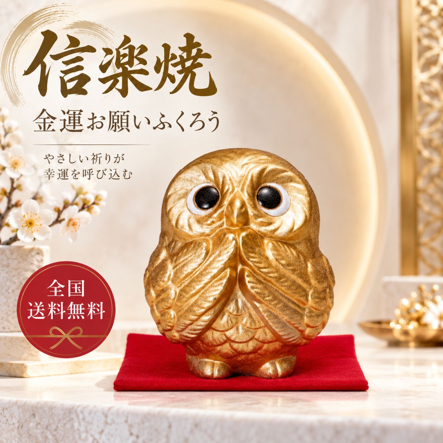 楽天市場】フクロウ 置物 金色の通販