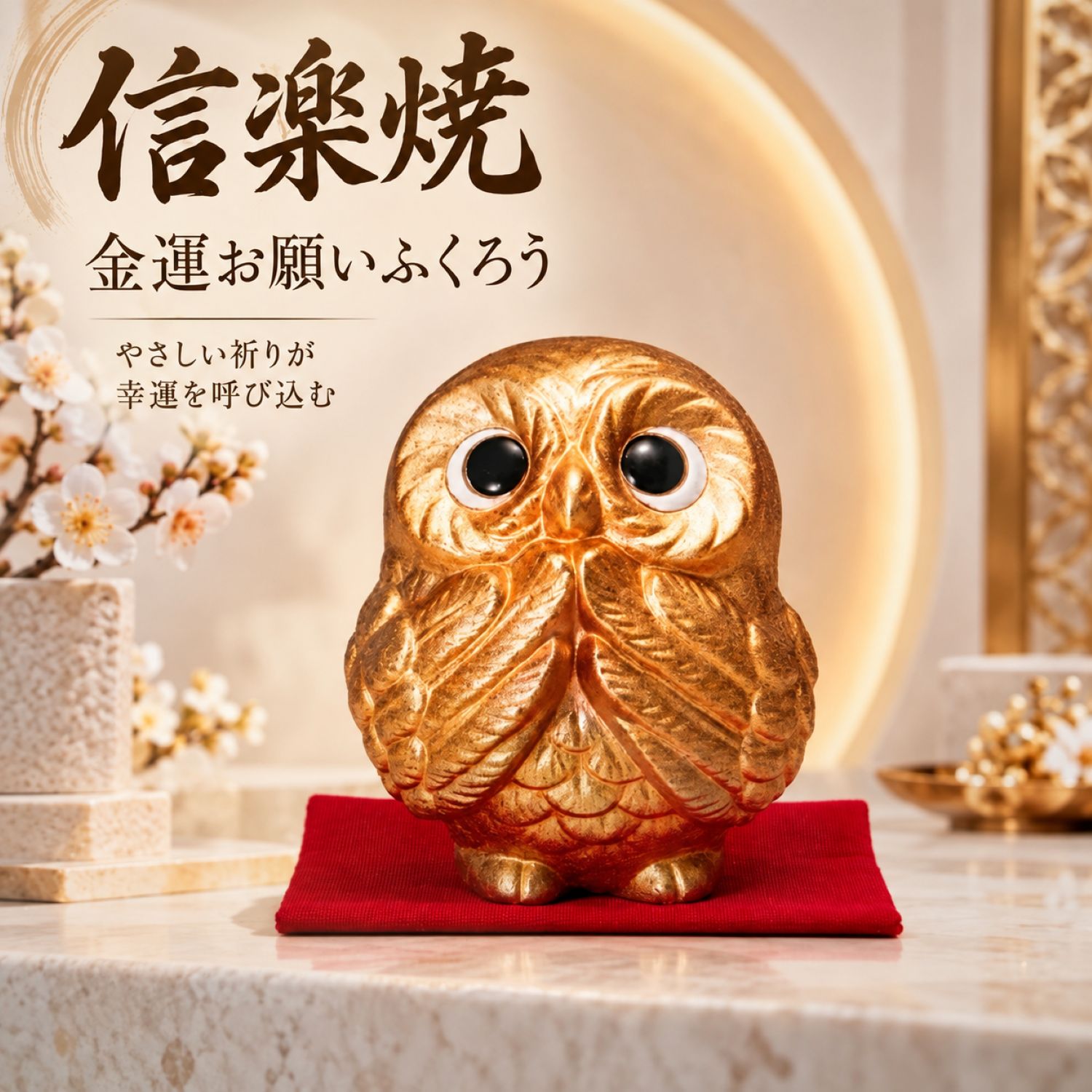 楽天市場】フクロウ 置物 金色の通販