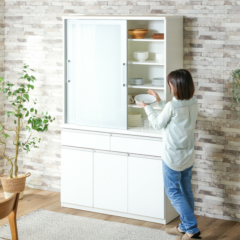 50%OFF 11日1:59まで◆120cm 食器棚 pit ピット 1200食器棚 キッチンボード キッチンキャビネット 台所収納 食器置き 台所収納 キッチン kaguyume-10015523 家具の夢 サンプル画像3