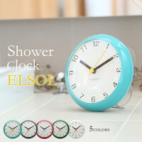 『レビュー投稿でキッチンタワシ他』 バスクロック「スタンド&ウォール シャワークロック Elsol(エルソル)」 Paladec (パラデック) ELS-115 防水 防滴 時計 置き時計 ロック バスルーム 防水時計 卓上 コンパクト ミニ おしゃれ 【ギフト/プレゼントに】