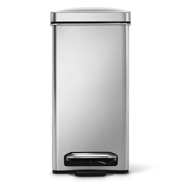 【正規品】【正規販売店】 simplehuman シンプルヒューマン 「プロファイル ステップカン 10L」 CW1898 シルバー ダストボックス ペダル式ゴミ箱 フットペダル コンパクト スリム 蓋 ふた ステンレス いたずら 防止 10リットル おしゃれ モダン 長方形 デザイン