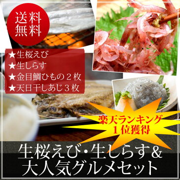 《生桜えび・生しらす》&〈大人気グルメセット〉送料無料 駿河湾特産 母の日 父の日 お中元 贈り物【無料ギフト包装・のし】※冷凍※