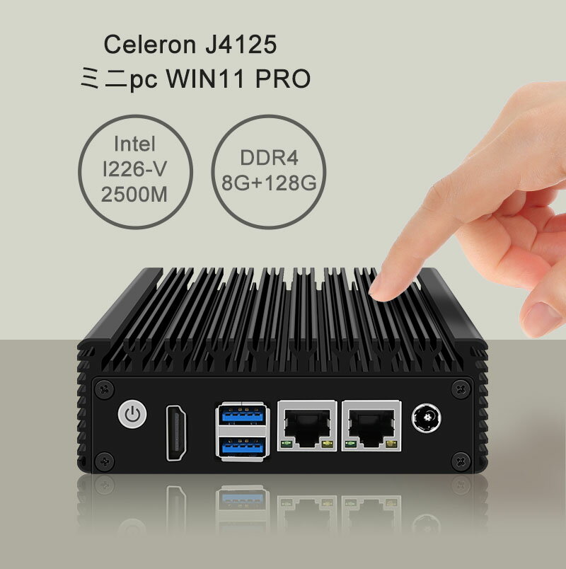 KOOJOBCO ミニpc Windows 11 インテル Celeron J4125プロセッサー 小型 パソコン 最大2.16Ghz 2画面同時出力可能 2.5G / 5.0G USB WiFi..