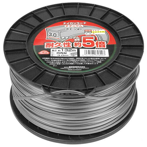 【80】藤原産業 セフティ-3 チタニウムナイロンコード□型 3.0MMX132M お取り寄せ◆