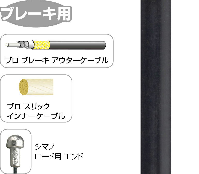 プロポリッシュド スリックインナーケーブルと、スリックルーブライナー＆ケブラー強化アウターケーブルにより、スムーズ且つ確実なブレーキング性能に寄与する、ロード用ブレーキケーブルセット。 前後セット。 ■画像はイメージです。商品の色は画面の見え方等により、実物とは異なる場合があります。 ■複数のサイズが用意されている商品では、代表的なサイズの画像のみ掲載されている場合があります。 ■ロゴデザイン等が予告なく変更される場合があります。 ■商品は玄関までのお届けのみです。取付・設置・引取は含まれておりません。 ■商品の仕様やメーカー保証内容等、詳細につきましては、メーカーホームページや、メーカーカタログ等で必ずご確認の上、ご注文をお願いします。 ■商品発送後（お取り寄せ商品はメーカーへの発注完了後）のキャンセルは承っておりません。また、お客様のご都合によるキャンセルも承っておりません。こちらの商品は、通常在庫が少数になっております。ご注文のタイミングによっては、メーカーお取り寄せの場合もございます。その際は、メーカーからの入荷後の商品発送となります。メーカー欠品・完売時は、ご注文のキャンセルをお願いさせていただくこともございます。あらかじめご了承のうえでご注文いただけますよう、お願いいたします。
