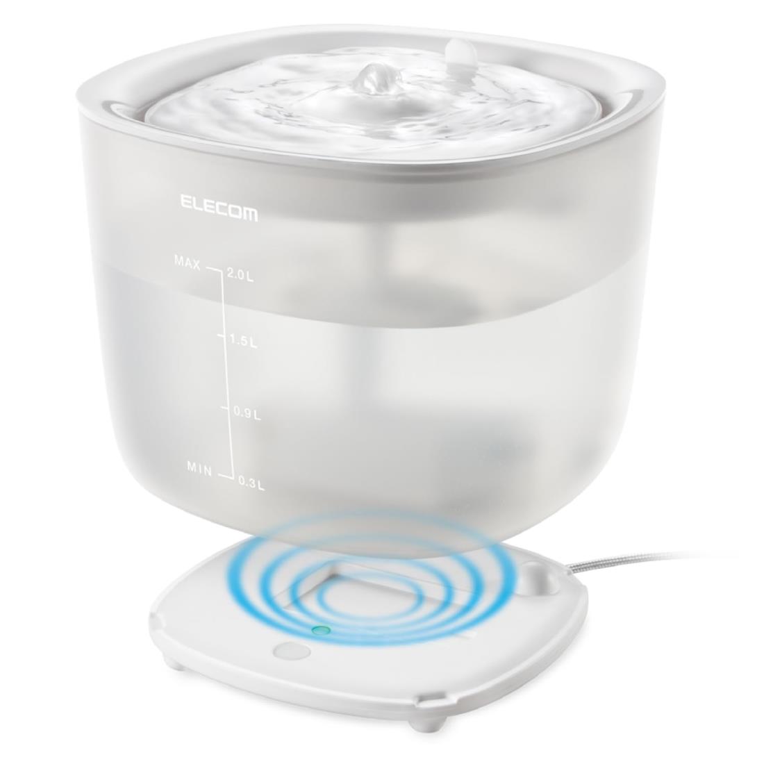 エレコム 自動給水器 容量2L ワイヤレスポンプ 静音 騒音レベル9db以下 フィルター式 2モード搭載 活性..