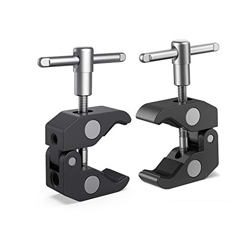 SMALLRIG スーパークランプ 蟹バサミクランプ 15-40mmパイプクランプ ロッドクランプ 2個セット 多用途クランプマウント-2058