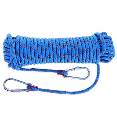 ロープ 10mm 耐荷重2100kg ガイロープ キャンプ ポリエステル カラビナ付き テントロープ 防災 安全 ア..