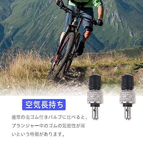 Renjzle 自転車 空気長持ち バルブ10個 セット虫ゴム 不要 空気入れが軽い スーパーバルブ 英式 自転車用 交換簡単 ママチャリ対応 シティサイクル アシスト用 むしゴム不要 バルブブラック 3