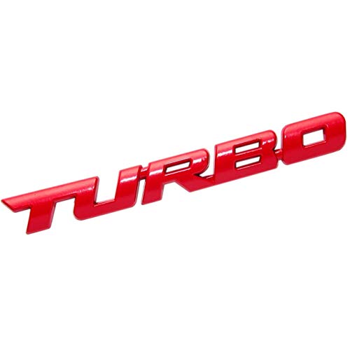 CarOver 【 3D メタル 】 汎用 TURBO ステッカー ターボ 車 車用 立体 かっこいい 文字 英語 ロゴ バイク おしゃれ シール デカール スポーツ レーシング CO-TURBO-RD