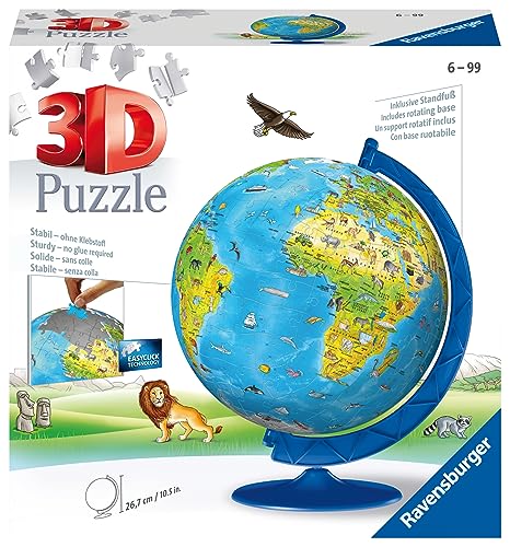 Ravensburger ラベンスバーガー 3Dパズル どうぶつ地球儀(187ピース)