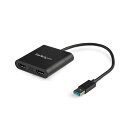 StarTech.com USB 3.0 - HDMI変換アダプター/2画面/4K30Hz+1080p/Windowsのみ macOS ChromeOS Linux非対応 USB32HD2