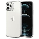 Spigen iPhone12 Pro 用 ケース 一体型レンズ保護 TPU バンパー ケース 滑り止め すり傷防止 柔軟 一体型レンズ保護ケース 6.1インチ 背面クリア ワイヤレス充電対応 アイフォン12 プロケース オプティック・クリスタル (クローム・シルバー)