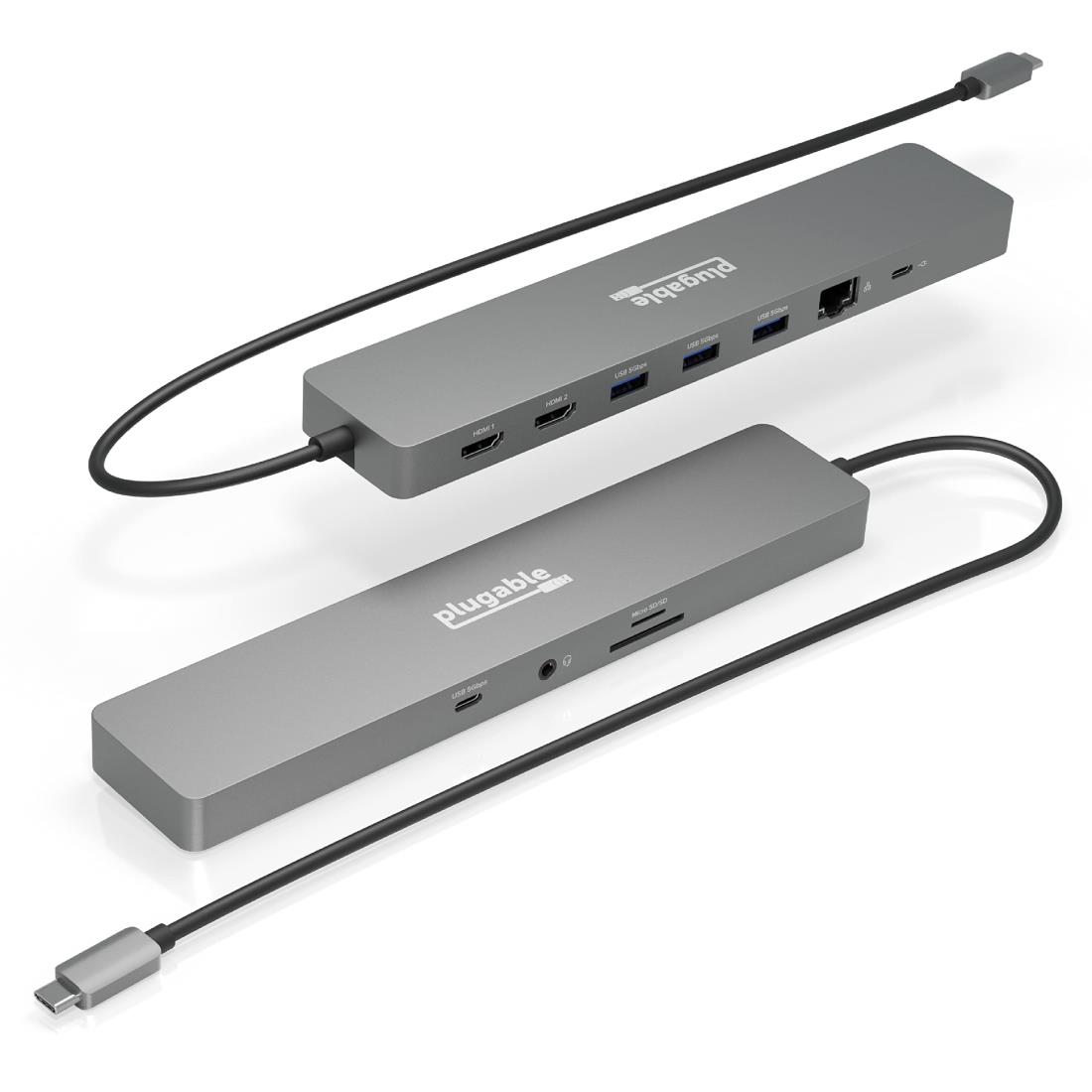 Plugable USB-C ハブ 11-in-1 マルチアダプター イーサネット付き Windows または ChromeOS ノート PC ..