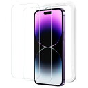 NIMASO ガラスフィルム iPhone 14 Pro 用 保護フィルム 強化ガラス 液晶画面保護 ガイド枠付き 2枚セット NSP22H517