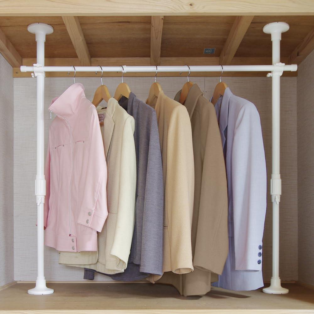 アイリスオーヤマ(IRIS OHYAMA) つっぱり棚 突っ張り棚 つっぱり棒 棚 伸縮棚 突っ張り ハンガーラック..