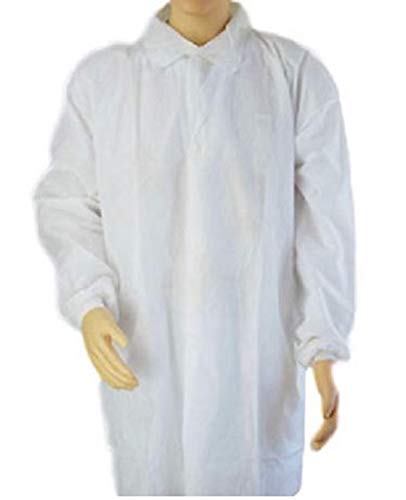 不織布 スーツ 上着 使い捨て 衛生 食品 加工 工場 見学 白衣 (XXL, 10枚)