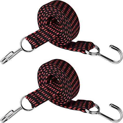 ganbalzo 荷台用 ゴム紐 2本組 自転車 ゴム ロープ バイク 荷台 ゴムバンド GM-07 (レッド)