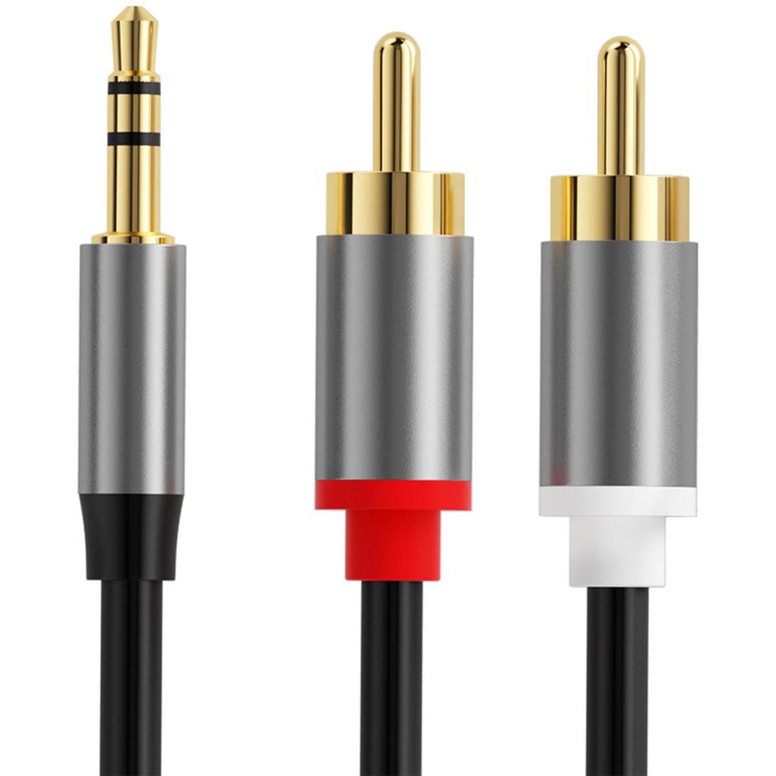 3.5mm 2RCA 変換 ケーブル 3.5mm to 2RCA 変換 ケーブル 3.5mm オーディオ ケーブル 1m 互換ノートパソ..
