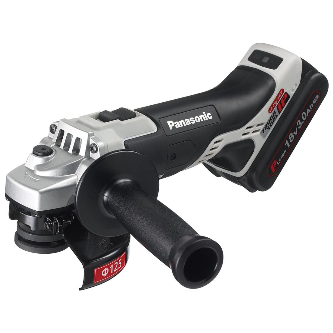 パナソニック(Panasonic) 充電ディスクグラインダー 18V 3.0Ah電池パック×2個/充電器/ケース付 デュアル (14.4V/18V対応)Φ125mm IP56 EZ46A2PN2G-H グレー