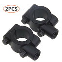 バイク ハンドル 22mm 汎用 ミラー ホルダー マウントホルダー アダプター クランプ 自転車 ハンドル 2個セット (ブラック 8mm 正ネジ)