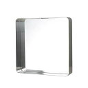 ダルトン(Dulton) 棚付き鏡 ミラー ウィズ スチール フレーム 高さ450×幅450×奥行100mm サテン仕上げ MIRROR WITH STEEL FRAME SATIN FINISH D19-0059ST