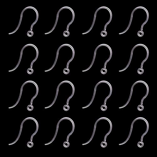 ピアスフック カン付き 樹脂 透明フック 金属アレルギー対応 クリア 目立たないピアス 50個 DIY ハンド..