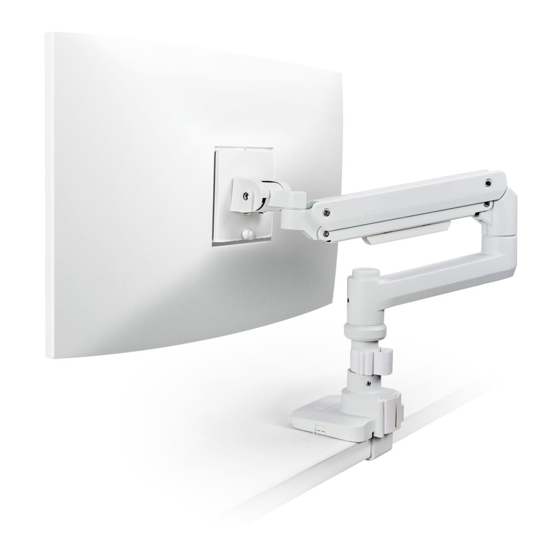 エレコム モニターアーム 17~49インチ対応 耐荷重20kg ガススプリング式 VESA ロングアーム ワイドモニター対応 ホワイト DPA-SL07WH