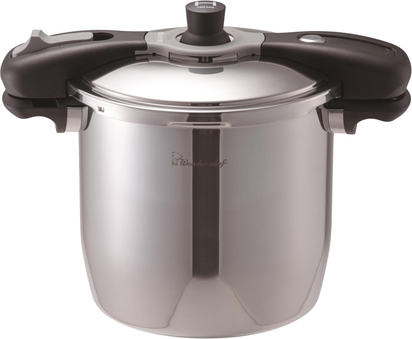 ワンダーシェフ wonderchef 圧力鍋 両手圧力鍋 8L IH対応 時短 除菌力99.9% スチーム 浜田陽子 フルカラーレシピ本付き 魔法のクイック料理 シルバー NQDA80 GRY 610591