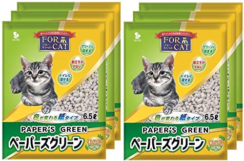 新東北化学工業 猫砂 ペーパーズグリーンひのきの香り 6.5L×6個 (ケース販売)